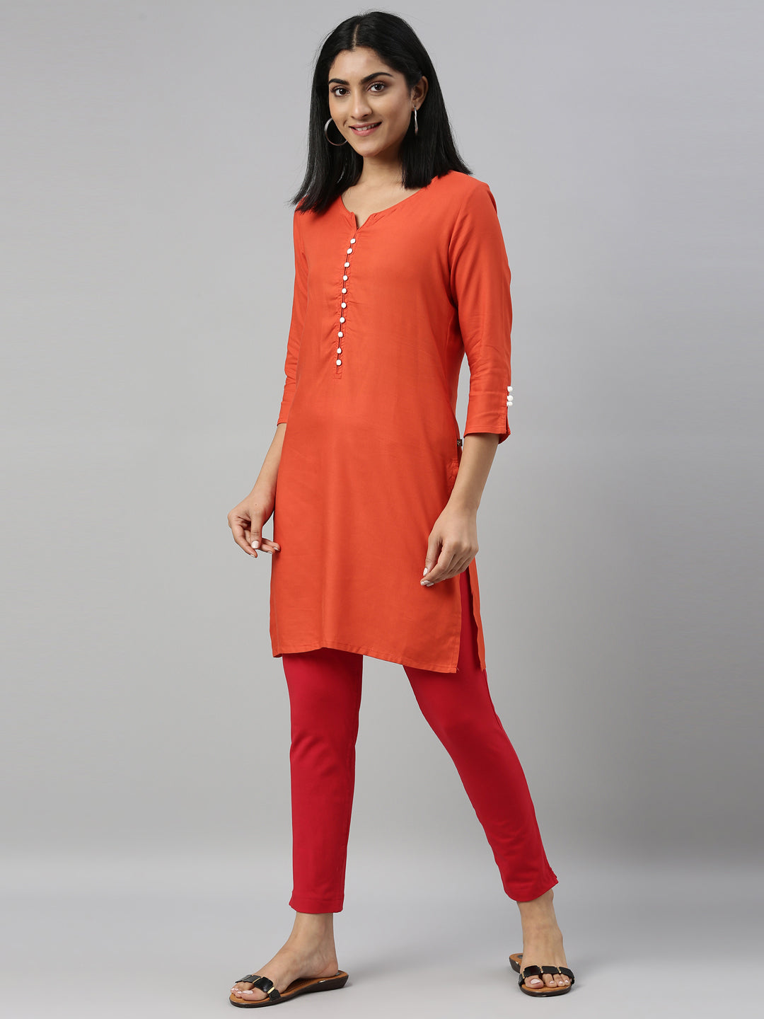 Buy GO COLORS Womens 4 Pocket Solid Kurti Pants | Shoppers Stop
